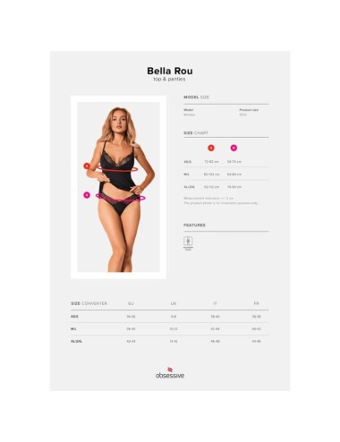OBSESSIVE - BELLA ROU TOP & PANTIES M/L