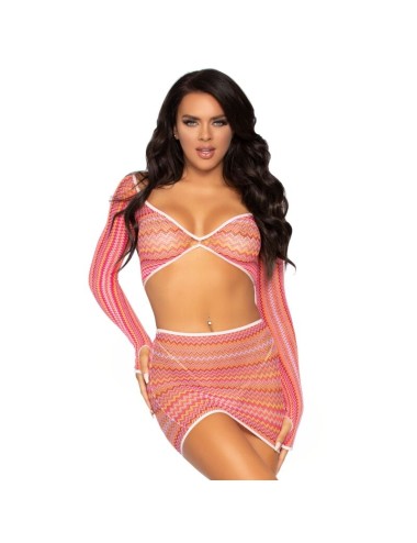 LEG AVENUE ZIG ZAG TOP AND MINI SKIRT ONE SIZE