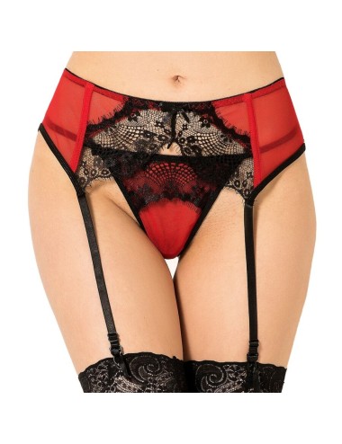 QUEEN LINGERIE LACE GARTER BELT THONG S/M