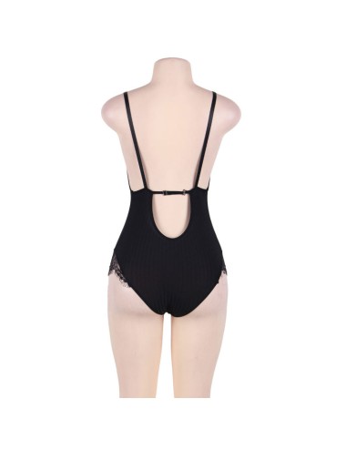 SUBBLIME - QUEEN PLUS TEDDY WITH CLEARS AND FRINGES BLACK