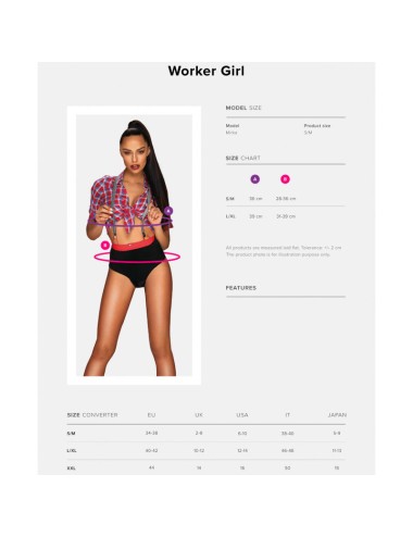 OBSESSIVE - WORKER GIRL SEXY WORKER COSTUME L/XL