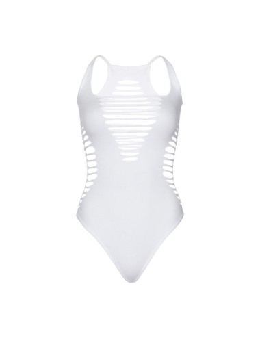 LEG AVENUE - BODY THONG RACERBACK WHITE