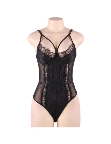 QUEEN LINGERIE - BLACK LACE TEDDY L/XL