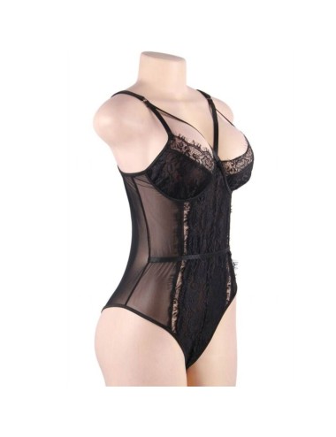 QUEEN LINGERIE - BLACK LACE TEDDY L/XL