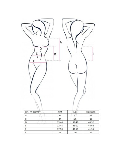 PASSION - WOMAN HELLEN BLACK CORSET SIZE L/XL