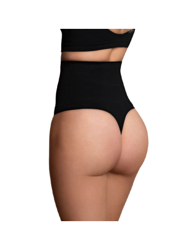 BYE BRA SEAMLESS HIGH WAIST THONG MEDIUM CONTROL - BLACK L