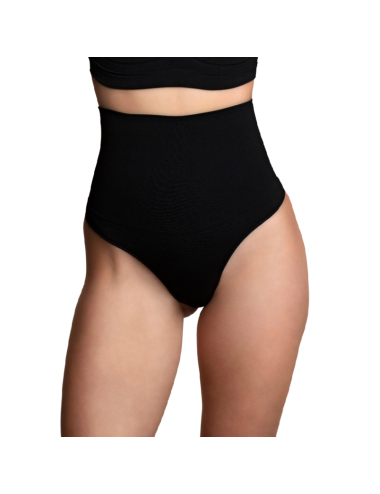 BYE BRA SEAMLESS HIGH WAIST THONG MEDIUM CONTROL - BLACK L