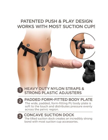 KING COCK - ELITE DELUXE ADJUSTABLE HARNESS KIT RING WITH TESTICLES & DILDO 20.3 CM