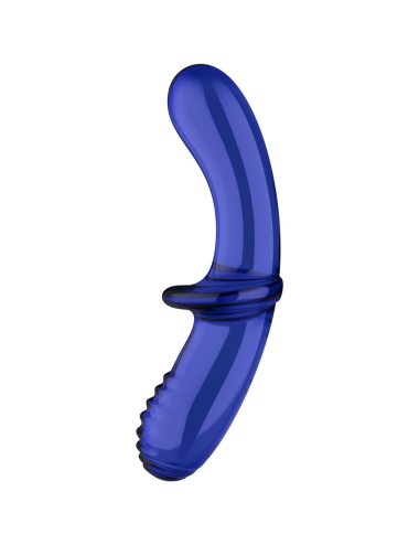 SATISFYER - DOUBLE CRYSTAL DILDO BLUE