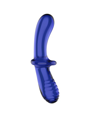 SATISFYER - DOUBLE CRYSTAL DILDO BLUE