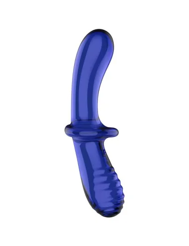 SATISFYER - DOUBLE CRYSTAL DILDO BLUE