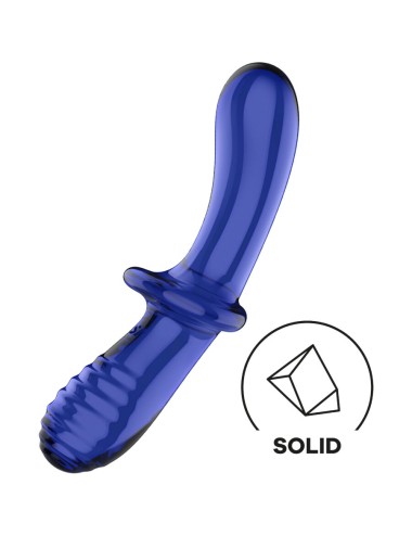 SATISFYER - DOUBLE CRYSTAL DILDO BLUE