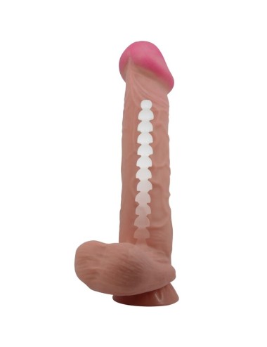 PRETTY LOVE - SLIDING SKIN SERIES REALISTIC DILDO WITH SLIDING SKIN SUCTION CUP BROWN 26 CM