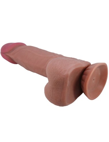 PRETTY LOVE - SLIDING SKIN SERIES REALISTIC DILDO WITH SLIDING BROWN SKIN SUCTION CUP 21.8 CM