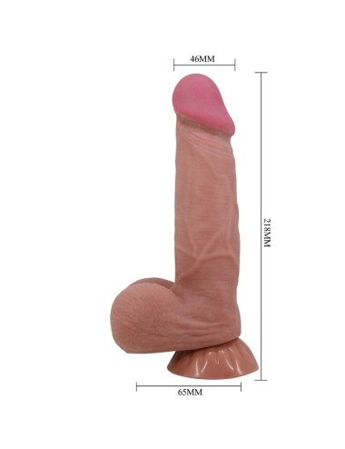 PRETTY LOVE - SLIDING SKIN SERIES REALISTIC DILDO WITH SLIDING BROWN SKIN SUCTION CUP 21.8 CM