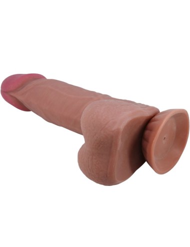 PRETTY LOVE - SLIDING SKIN SERIES REALISTIC DILDO WITH SLIDING BROWN SKIN SUCTION CUP 20.6 CM