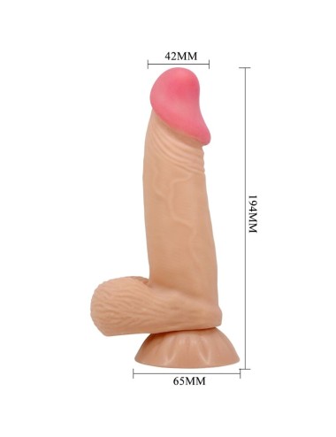 PRETTY LOVE - SLIDING SKIN SERIES REALISTIC DILDO WITH SLIDING SKIN SUCTION CUP 19.4 CM