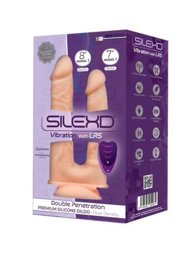 SILEXD - MODEL 1 REALISTIC PENIS DOUBLE PENETRATION VIBRATOR PREMIUM SILEXPAN SILICONE REMOTE CONTROL 17.5 / 19.5 CM