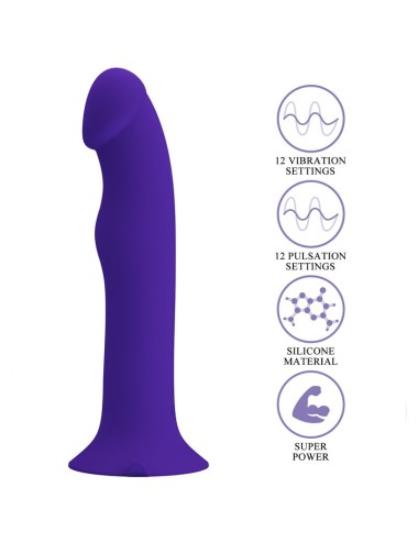 PRETTY LOVE - MURRAY YOUTH VIBRATING DILDO & RECHARGEABLE VIOLET