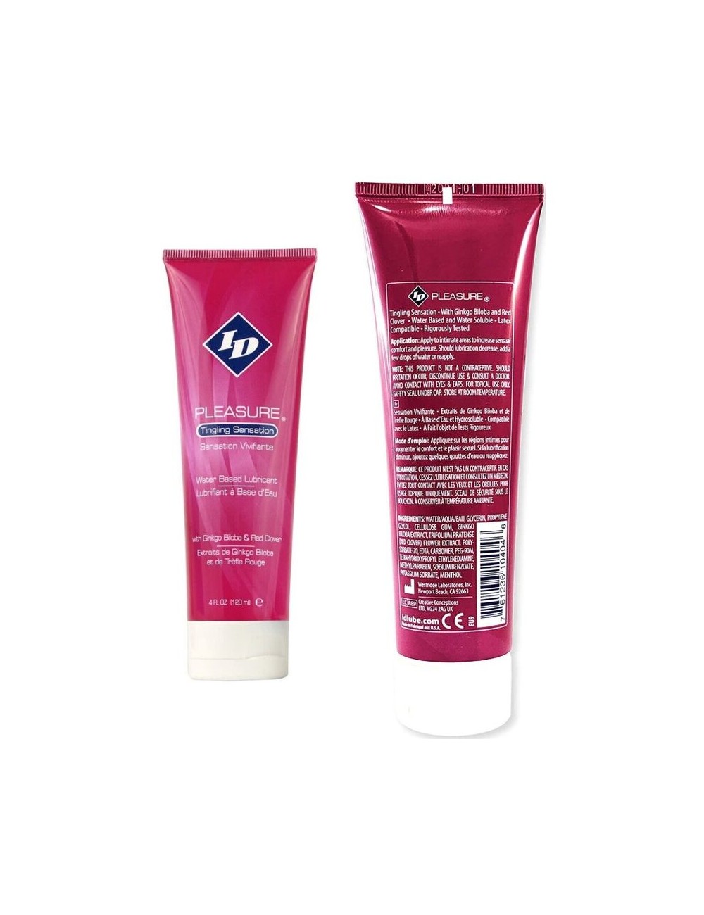 ID PLEASURE - WATER BASED LUBRICANT TINGING SENSATION TRAVEL TUBE 120 ML ID PLEASURE - WATER BASED LUBRICANT TINGING SENSATION TRAVEL TUBE 120 ML