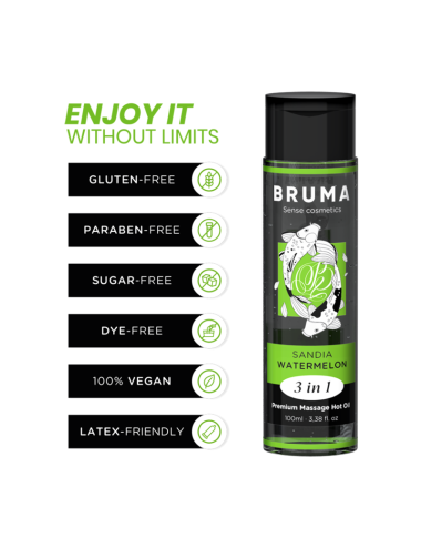 BRUMA - PREMIUM MASSAGE HOT OIL WATERMELON 3 IN 1 - 100 ML