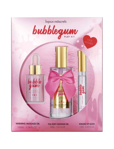 BIJOUX - INDISCRETS BUBBLEGUM PLAY KIT WITH OIL GEL & LIP GLOSS