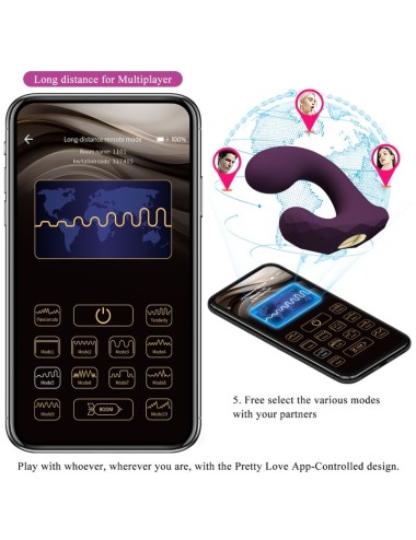 PRETTY LOVE - BILLY VIBRATION REMOTE CONTROL PURPLE - FREE APP