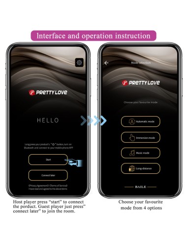 PRETTY LOVE - HECTOR ELECTROSHOCK VIBRATOR BY APP CONTROL PURPLE