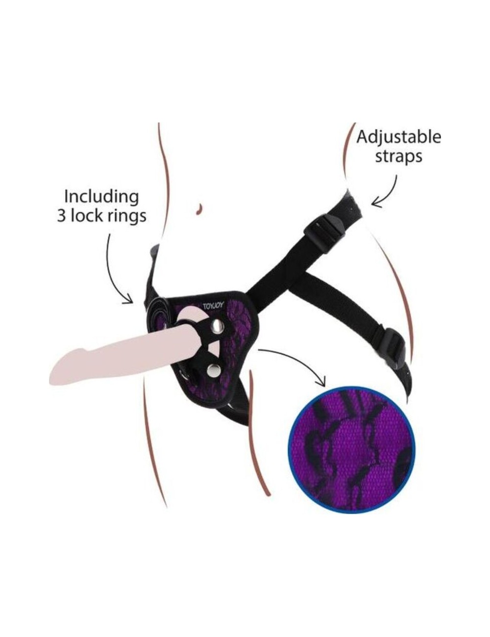GET REAL - STRAP-ON LACE HARNESS PURPLE GET REAL - STRAP-ON LACE HARNESS PURPLE