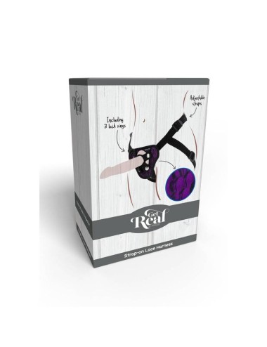 GET REAL - STRAP-ON LACE HARNESS PURPLE