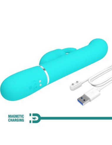 PRETTY LOVE - COALE RABBIT VIBRATOR PEARLS AQUA GREEN
