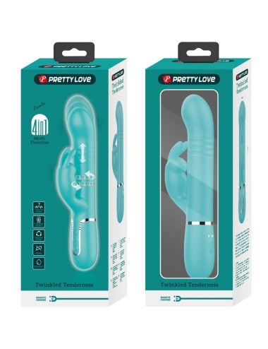 PRETTY LOVE - COALE RABBIT VIBRATOR PEARLS AQUA GREEN