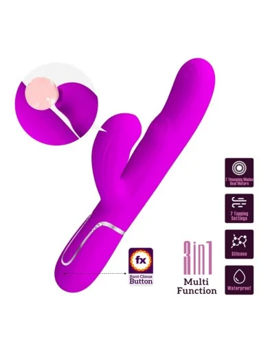 PRETTY LOVE - PERLITA MULTIFUNCTION 3 IN 1 G-SPOT VIBRATOR VIOLET
