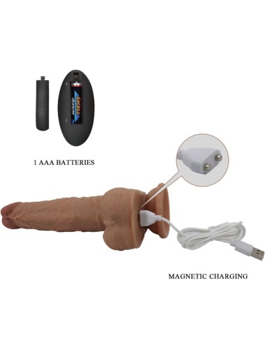 PRETTY LOVE - JONATHAN SILICONE DILDO 3 VIBRATIONS + 3 INSERTION MEASUREMENTS REMOTE CONTROL 21 CM