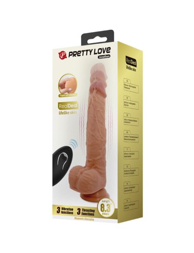 PRETTY LOVE - JONATHAN SILICONE DILDO 3 VIBRATIONS + 3 INSERTION MEASUREMENTS REMOTE CONTROL 21 CM