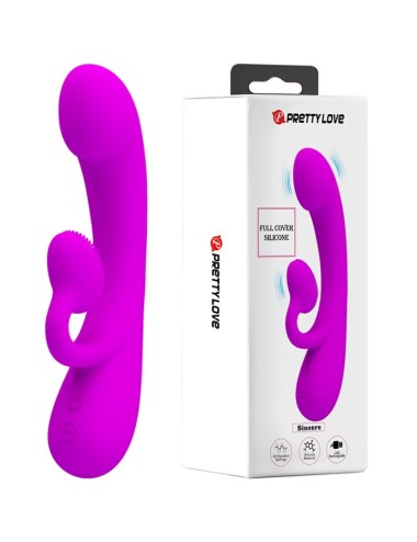 PRETTY LOVE - SINCERE VIBRATOR AND CLITORIS SUCKER PURPLE SILICONE