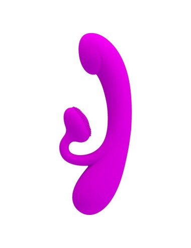 PRETTY LOVE - SINCERE VIBRATOR AND CLITORIS SUCKER PURPLE SILICONE