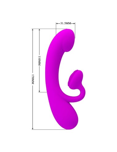 PRETTY LOVE - SINCERE VIBRATOR AND CLITORIS SUCKER PURPLE SILICONE