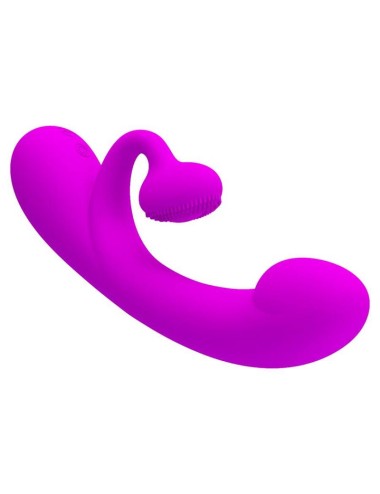 PRETTY LOVE - SINCERE VIBRATOR AND CLITORIS SUCKER PURPLE SILICONE
