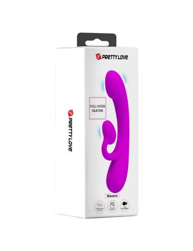 PRETTY LOVE - SINCERE VIBRATOR AND CLITORIS SUCKER PURPLE SILICONE