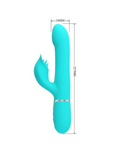 PRETTY LOVE - RABBIT VIBRATOR PEARLS AQUA GREEN