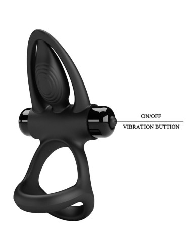 PRETTY LOVE - VIBRATING RING 10 VIBRATIONS BLACK SILICONE
