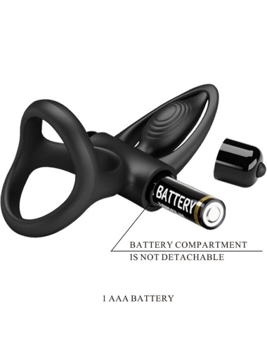 PRETTY LOVE - VIBRATING RING 10 VIBRATIONS BLACK SILICONE