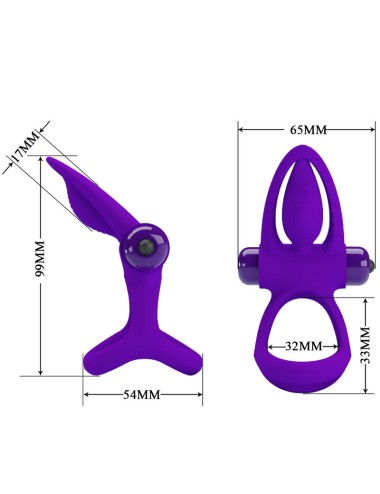 PRETTY LOVE - VIBRATOR RING 10 VIBRATIONS VIOLET SILICONE