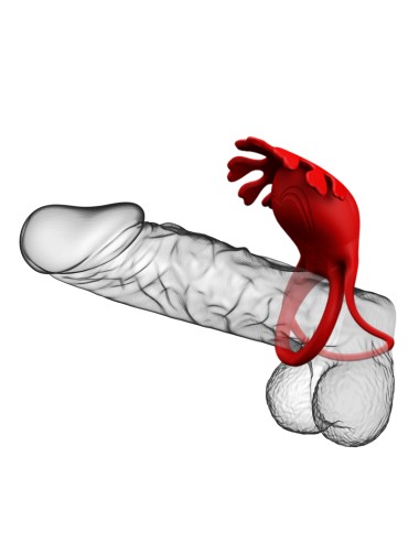 PRETTY LOVE - RUBEN VIBRATOR RING 7 VIBRATIONS SILICONE RED