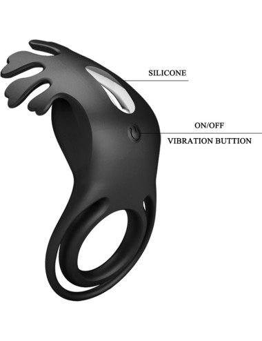 PRETTY LOVE - RUBEN VIBRATOR RING 7 VIBRATIONS BLACK SILICONE