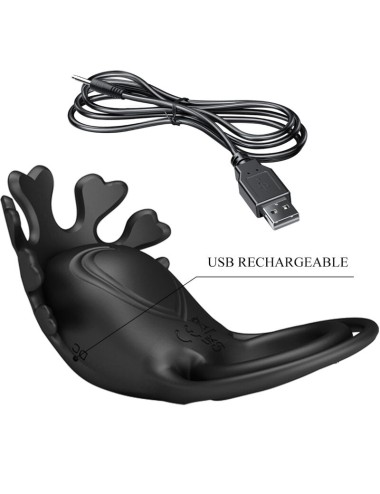 PRETTY LOVE - RUBEN VIBRATOR RING 7 VIBRATIONS BLACK SILICONE