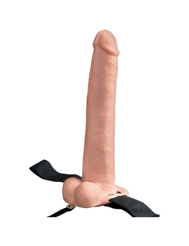 FETISH FANTASY SERIES - ADJUSTABLE HARNESS REALISTIC PENIS WITH BALLS RECHARGEABLE AND VIBRATOR 28 CM