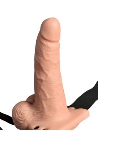 FETISH FANTASY SERIES - ADJUSTABLE HARNESS REMOTE CONTROL REALISTIC PENIS WITH RECHARGEABLE TESTICLES AND VIBRATOR 15 CM