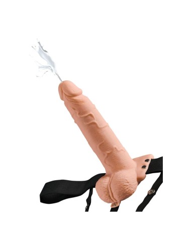 FETISH FANTASY SERIES - ADJUSTABLE HARNESS REALISTIC PENIS WITH BALLS SQUIRTING 19 CM